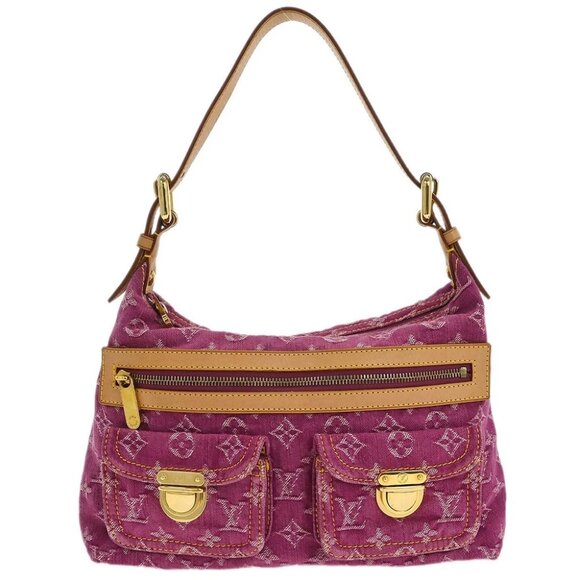 Louis Vuitton Pink Monogram Denim Baggy PM Shoulder Bag - Picture 1 of 10